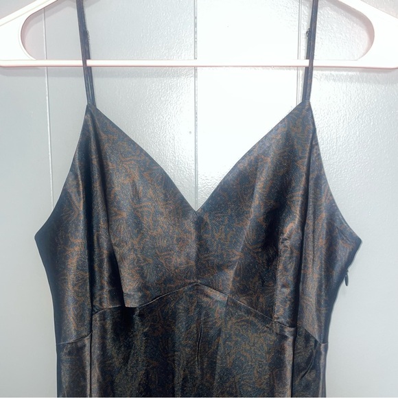Weekend Los Angeles Royce Midi Leopard Floral Slip Dress Medium Black and Brown - Picture 5 of 10